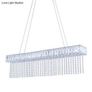 GobekUsa Modern Crystal LED Kitchen Island Pendant Light with Chain Fringe - Oversized Rectangle Design