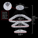 GobekUsa Crystal LED Pendant Chandelier, Modern Nordic Ceiling Lamp for Living and Dining Room