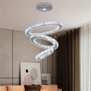 GobekUsa Crystal LED Ring Pendant Chandelier for Modern Living Dining Room Décor