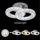 GobekUsa Crystal LED Ceiling Chandelier: Elegant 3-Side Nordic Indoor Light for Living Room