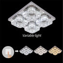 GobekUsa Crystal LED Ceiling Chandelier: Elegant 3-Side Nordic Indoor Light for Living Room