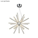 GobekUsa Modern Crystal LED Starburst Chandelier Pendant Light - 12.5"/18"/28" Wide, Clear Hanging Ceiling Fixture