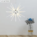 GobekUsa Modern Crystal LED Starburst Chandelier Pendant Light - 12.5"/18"/28" Wide, Clear Hanging Ceiling Fixture
