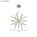 GobekUsa Modern Crystal LED Starburst Chandelier Pendant Light - 12.5"/18"/28" Wide, Clear Hanging Ceiling Fixture