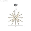 GobekUsa Modern Crystal LED Starburst Chandelier Pendant Light - 12.5"/18"/28" Wide, Clear Hanging Ceiling Fixture