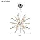 GobekUsa Modern Crystal LED Starburst Chandelier Pendant Light - 12.5"/18"/28" Wide, Clear Hanging Ceiling Fixture