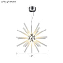 GobekUsa Modern Crystal LED Starburst Chandelier Pendant Light - 12.5"/18"/28" Wide, Clear Hanging Ceiling Fixture