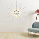 GobekUsa Modern Crystal LED Starburst Chandelier Pendant Light - 12.5"/18"/28" Wide, Clear Hanging Ceiling Fixture
