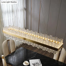 GobekUsa Modern Crystal Loop Pendant Light with Brass Finish and LED