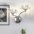 GobekUsa Modern Crystal Orb Wall Sconce Light Fixture with 2 Lights, Chrome Finish - Perfect for Living Rooms
