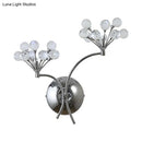 GobekUsa Modern Crystal Orb Wall Sconce Light Fixture with 2 Lights, Chrome Finish - Perfect for Living Rooms