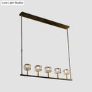 GobekUsa Modern Crystal Pendant Light Fixture - Gold 5-Head Hanging Island Chandelier for Dining Table