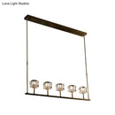 GobekUsa Modern Crystal Pendant Light Fixture - Gold 5-Head Hanging Island Chandelier for Dining Table