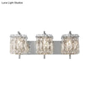 GobekUsa Modern Crystal Rectangle Wall Light with 1/2/3 Lights - Flush Mount Wall Sconce in Chrome/Gold for Living Room
