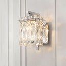 GobekUsa Modern Crystal Rectangle Wall Light with 1/2/3 Lights - Flush Mount Wall Sconce in Chrome/Gold for Living Room
