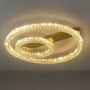 GobekUsa Crystal Ring Ceiling Light: Golden Gloss Dimmable LED Chandelier
