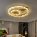 GobekUsa Crystal Ring Ceiling Light: Golden Gloss Dimmable LED Chandelier