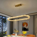 GobekUsa Crystal Ring Ceiling Light: Golden Gloss Dimmable LED Chandelier
