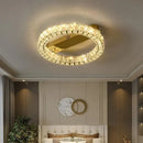 GobekUsa Crystal Ring Ceiling Light: Golden Gloss Dimmable LED Chandelier