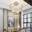GobekUsa Crystal Ring LED Chandelier: Luxury Modern Ceiling Lighting for Stair, Dining, Bedroom.