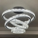 GobekUsa Crystal Ring LED Chandelier: Luxury Modern Ceiling Lighting for Stair, Dining, Bedroom.