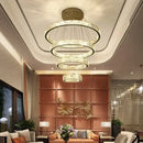 GobekUsa Crystal Ring LED Chandelier: Luxury Modern Ceiling Lighting for Stair, Dining, Bedroom.