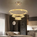 GobekUsa Crystal Rings LED Chandelier Pendant Light Fixture