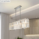 GobekUsa Modern Crystal Rod Island Pendant – Rectangular with 5 Lights, Chrome Finish