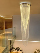 GobekUsa Crystal Rotating Chandelier for Duplex Villa Living Room, Modern Loft Design