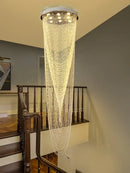 GobekUsa Crystal Rotating Chandelier for Duplex Villa Living Room, Modern Loft Design