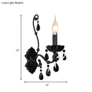 GobekUsa Modern Crystal Sconce in Polished Black: 1/2-Light Cone Wall Mount with Optional Shade for Living Room