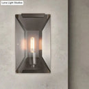 GobekUsa Modern Crystal Sconce Light: Black Wall Mounted Fixture for Corridors - 1 Head, Rectangle Shape