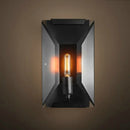GobekUsa Modern Crystal Sconce Light: Black Wall Mounted Fixture for Corridors - 1 Head, Rectangle Shape