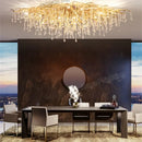 GobekUsa Crystal Teardrop Gold Ceiling Chandelier for Elegant Living Room Bedroom Dining Kitchen