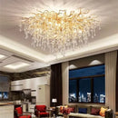 GobekUsa Crystal Teardrop Gold Ceiling Chandelier for Elegant Living Room Bedroom Dining Kitchen