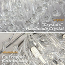 GobekUsa Crystal Teardrop Gold Ceiling Chandelier for Elegant Living Room Bedroom Dining Kitchen