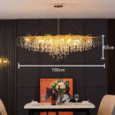 GobekUsa Crystal Teardrop Gold Ceiling Chandelier for Elegant Living Room Bedroom Dining Kitchen
