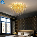 GobekUsa Crystal Teardrop Gold Ceiling Chandelier for Elegant Living Room Bedroom Dining Kitchen