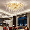 GobekUsa Crystal Teardrop Gold Ceiling Chandelier for Elegant Living Room Bedroom Dining Kitchen