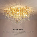 GobekUsa Crystal Teardrop Gold Ceiling Chandelier for Elegant Living Room Bedroom Dining Kitchen