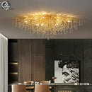 GobekUsa Crystal Teardrop Gold Ceiling Chandelier for Elegant Living Room Bedroom Dining Kitchen