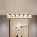 GobekUsa Modern Crystal Tube Island Light with 6/8 Bulb Suspension - Clear and Stylish