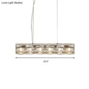 GobekUsa Modern Crystal Tube Island Light with 6/8 Bulb Suspension - Clear and Stylish