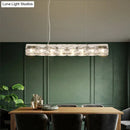 GobekUsa Modern Crystal Tube Island Light with 6/8 Bulb Suspension - Clear and Stylish