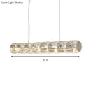GobekUsa Modern Crystal Tube Island Light with 6/8 Bulb Suspension - Clear and Stylish