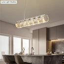 GobekUsa Modern Crystal Tube Island Light with 6/8 Bulb Suspension - Clear and Stylish