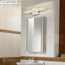 GobekUsa Modern Crystal Vanity Light: Silver/Champagne Linear Wall Sconce with 1 Light in Warm/White for Bathroom