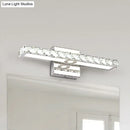 GobekUsa Modern Crystal Vanity Light: Silver/Champagne Linear Wall Sconce with 1 Light in Warm/White for Bathroom