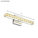 GobekUsa Modern Crystal Vanity Light: Silver/Champagne Linear Wall Sconce with 1 Light in Warm/White for Bathroom
