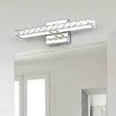 GobekUsa Modern Crystal Vanity Light: Silver/Champagne Linear Wall Sconce with 1 Light in Warm/White for Bathroom